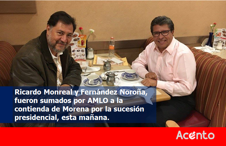 AMLO sube a Gerardo Fernández Noroña y Ricardo Monreal A. a la pelea por candidatura de Morena.