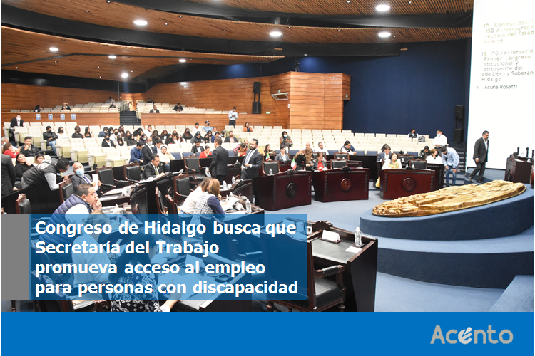 Congreso de Hidalgo busca que Secretaría del Trabajo promueva acceso al empleo para personas con discapacidad