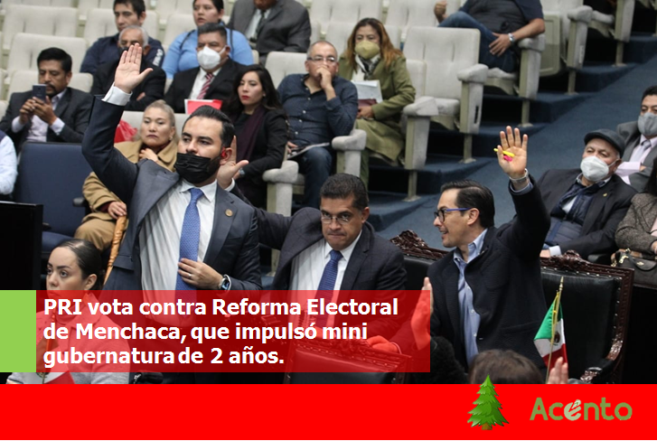 Diputados locales del PRI, votaron contra Reforma Electoral de Menchaca.