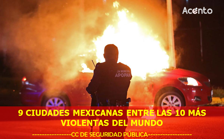 Arrasa México, Colima y 8 ciudades mexicanas entre las 10 mas violentas del mundo.