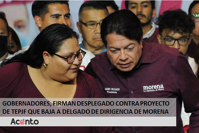 Gobernadores de Morena, respaldan a Mario Delgado para que se quede hasta 2024.