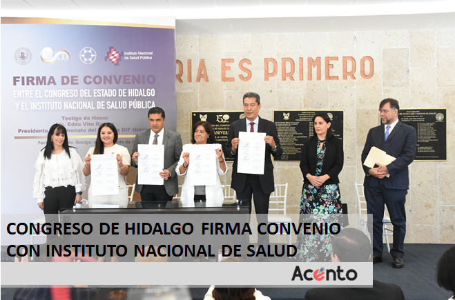 Congreso de Hidalgo firma convenio con Instituto Nacional de Salud Pública