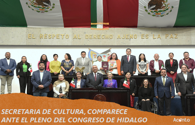 Ante el Pleno del Congreso de Hidalgo, compareció la Secretaria de Cultura