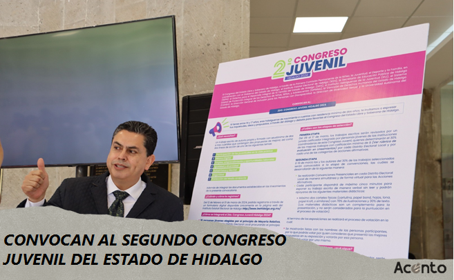Convoca al Segundo Congreso Juvenil de Hidalgo.
