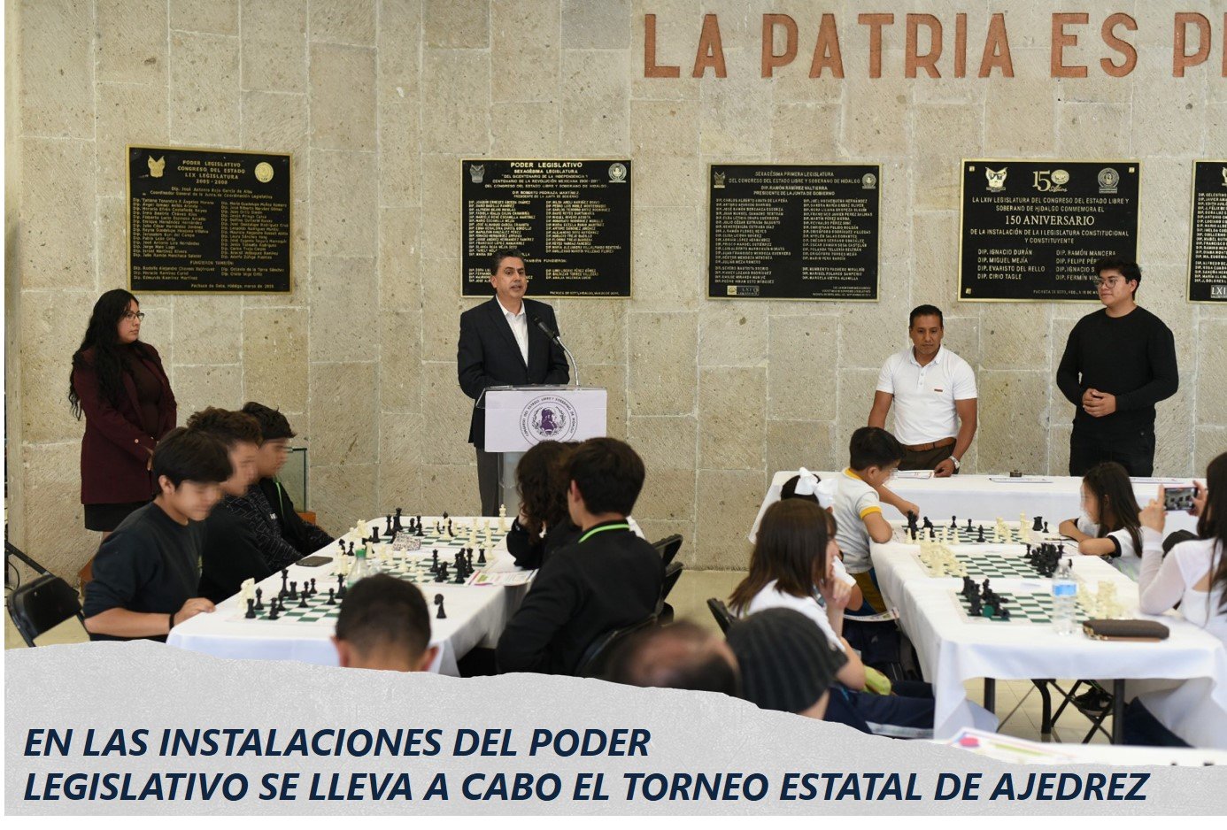 Congreso de Hidalgo, sede de Torneo Estatal de Ajedrez.