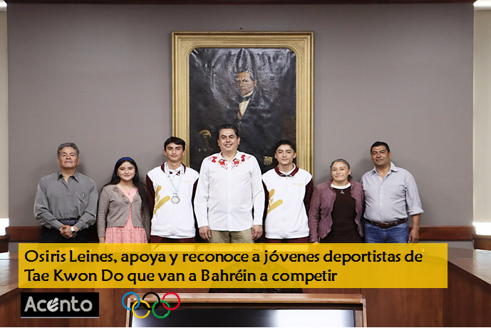 Diputado Osiris Leines, reconoce a los jóvenes deportistas de Tae Kwon Do que iran a competir a Bahréin