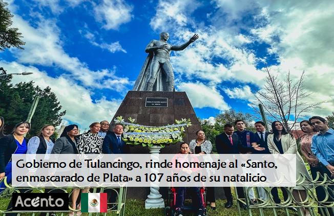 Gobierno de Tulancingo rinde homenaje al Enmascarado de Plata, El Santo, a 107 años de su natalicio.