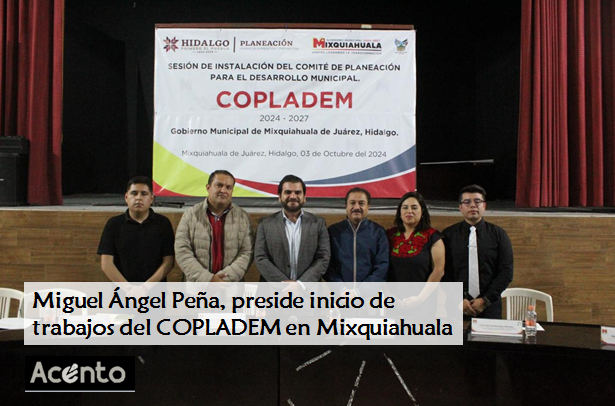 Abundante trabajo para poner a Mixquiahuala al día y en orden, con instalación del COPLADEM: Miguel Peña.