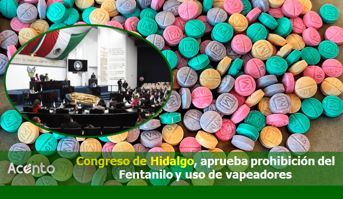 Diputados hidalguenses, aprueban reformas para prohibir uso de vapeadores y fentanilo.