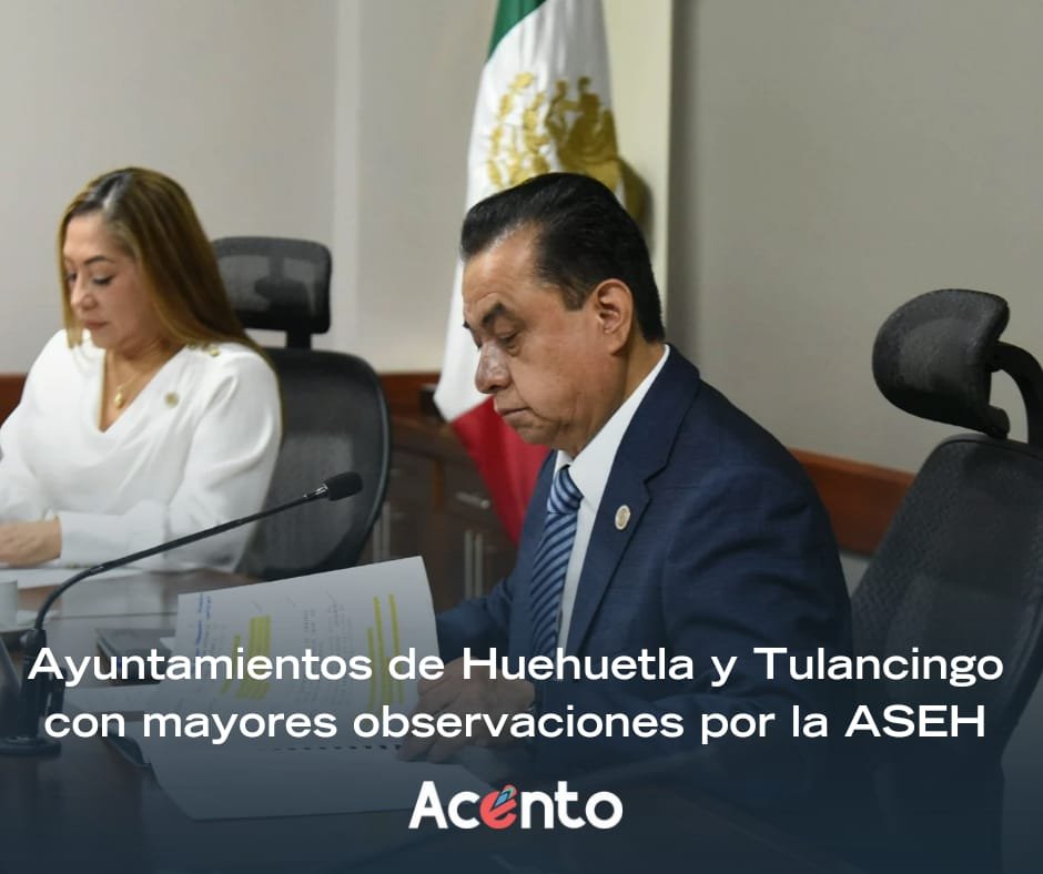 Congreso recibió de la ASEH, primera entrega de audiotorías del 2024, sobresalen ayuntamientos de Huehuetla y Tulancingo.