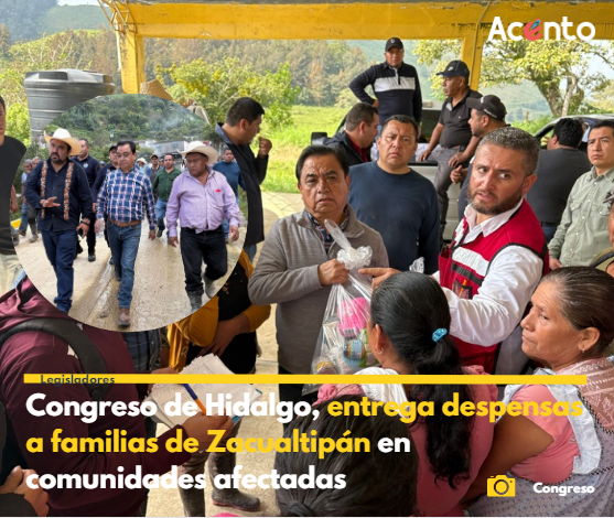 Congreso del Estado entregó más de 400 despensas a familias damnificadas en comunidades de Zacualtipán