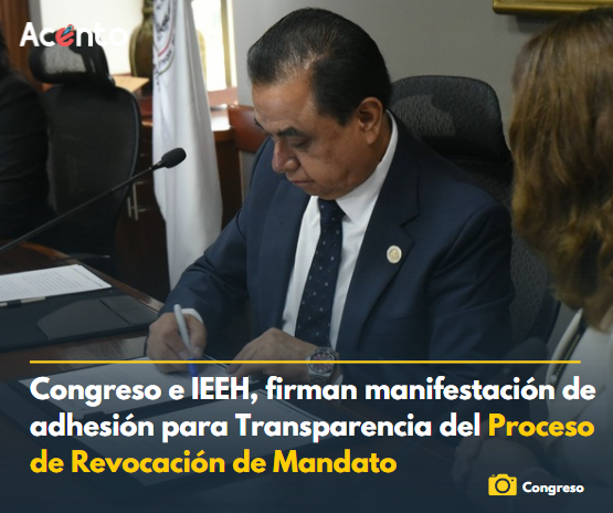 Congreso del Estado y el Instituto Estatal Electoral firman manifestación de adhesión para fortalecer la transparencia en la revocación de mandato