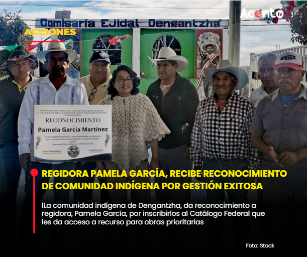 Comunidad indígena da reconocimiento a regidora, Pamela García, por inscribirlos al Catálogo Federal que les da acceso a recurso para obras prioritarias