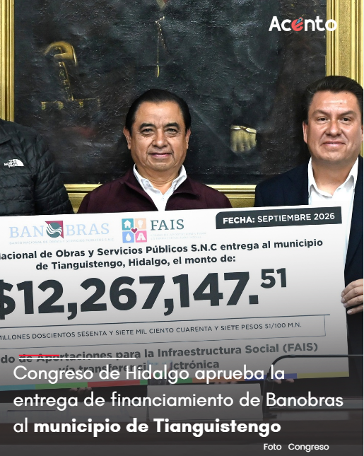 Congreso de Hidalgo aprueba la entrega de financiamiento de Banobras al municipio de Tianguistengo